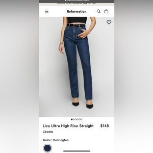 Reformation Liza Straight Leg Jeans Size 27